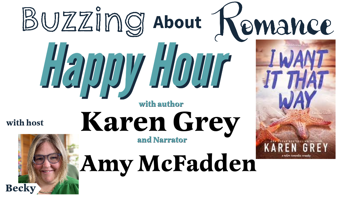 Happy Hour With Author Karen Grey And Narrator Amy Mcfadden Bookcase And Coffee 1659